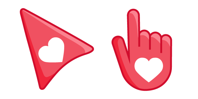 White Like Heart on Red Background Cursor