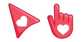 White Like Heart on Red Background cursor