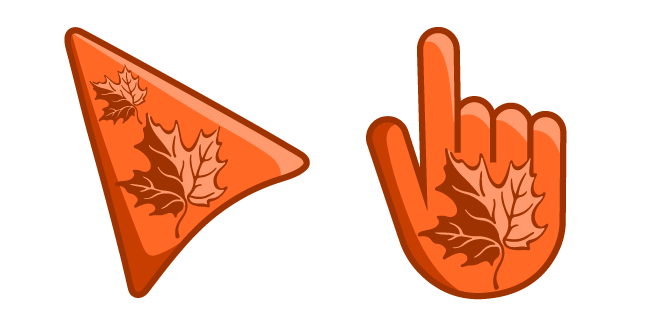 Orange Autumn Leaves on an Orange Background Cursor