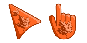 Orange Autumn Leaves on an Orange Background cursor