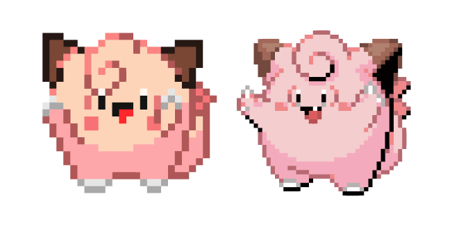 Pokemon Cleffa and Clefairy Pixel Cursor