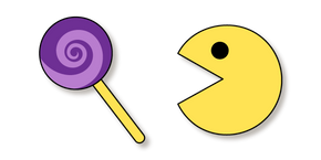 Курсор VSCO Girl Pac-Man and Purple Lollipop