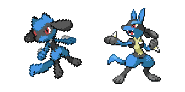 Pokemon Riolu and Lucario Pixel Cursor