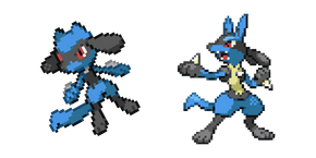 Pokemon Riolu and Lucario Pixel Cursor