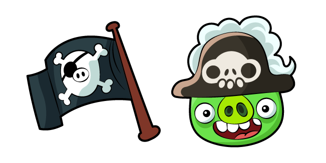 Angry Birds Pirate Pig and Flag cursor – Custom Cursor