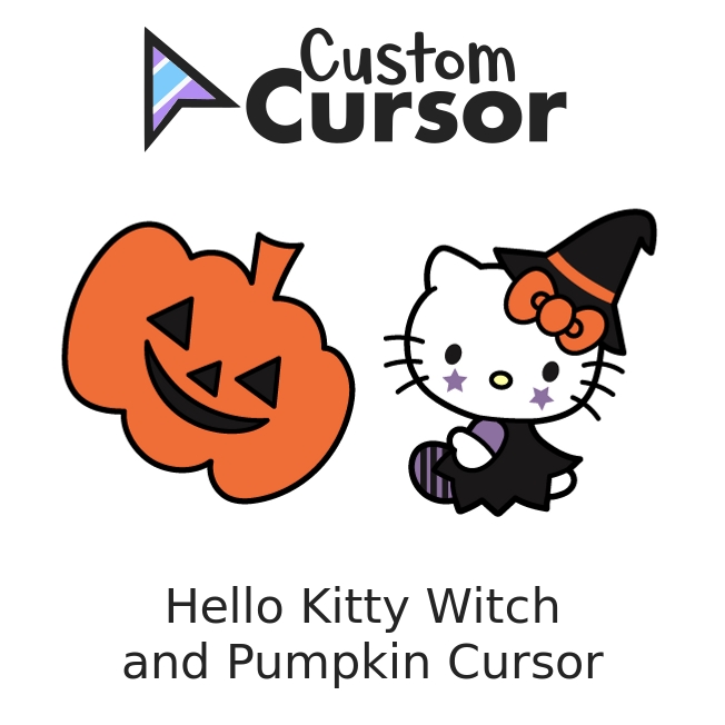 Hello Kitty Witch and Pumpkin cursor Custom Cursor