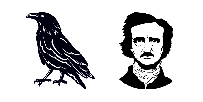 Halloween Edgar Allan Poe and Raven курсор