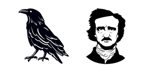 Halloween Edgar Allan Poe y Raven cursor