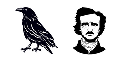 Halloween Edgar Allan Poe and Raven Cursor