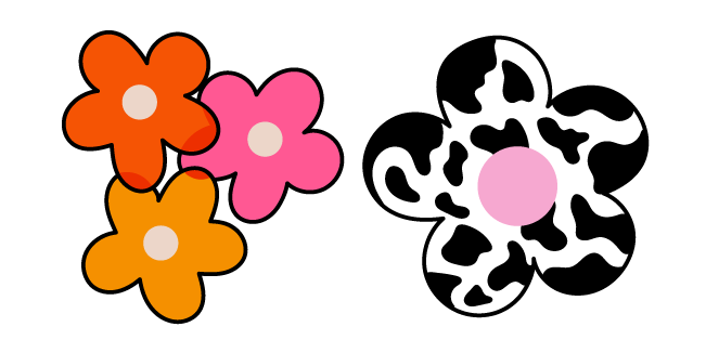 VSCO Girl Colorful Flowers Cursor