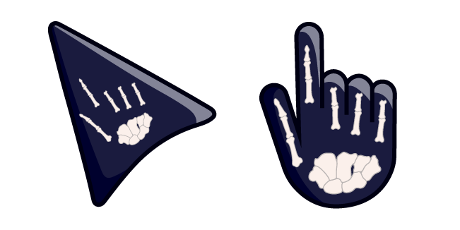 Hand Bones on Dark Blue Background Cursor