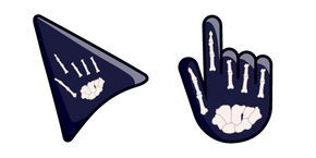 Hand Bones on Dark Blue Background Curseur