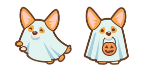 Cute Dog in Ghost Costume Cursor