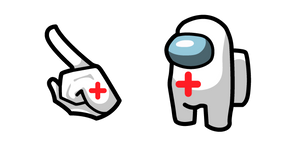 Among Us White Character Doctor Cursor