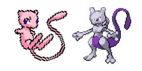 Pokemon Mew et Mewtwo Pixel Curseur